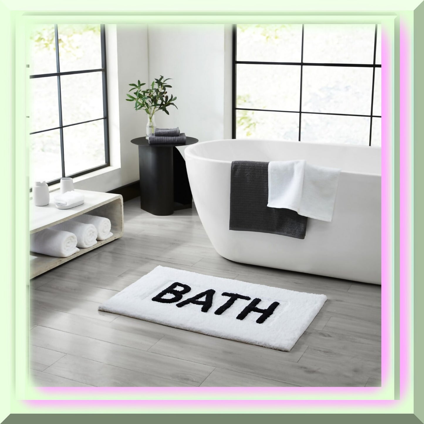 Cotton Bath Rug White 21x34