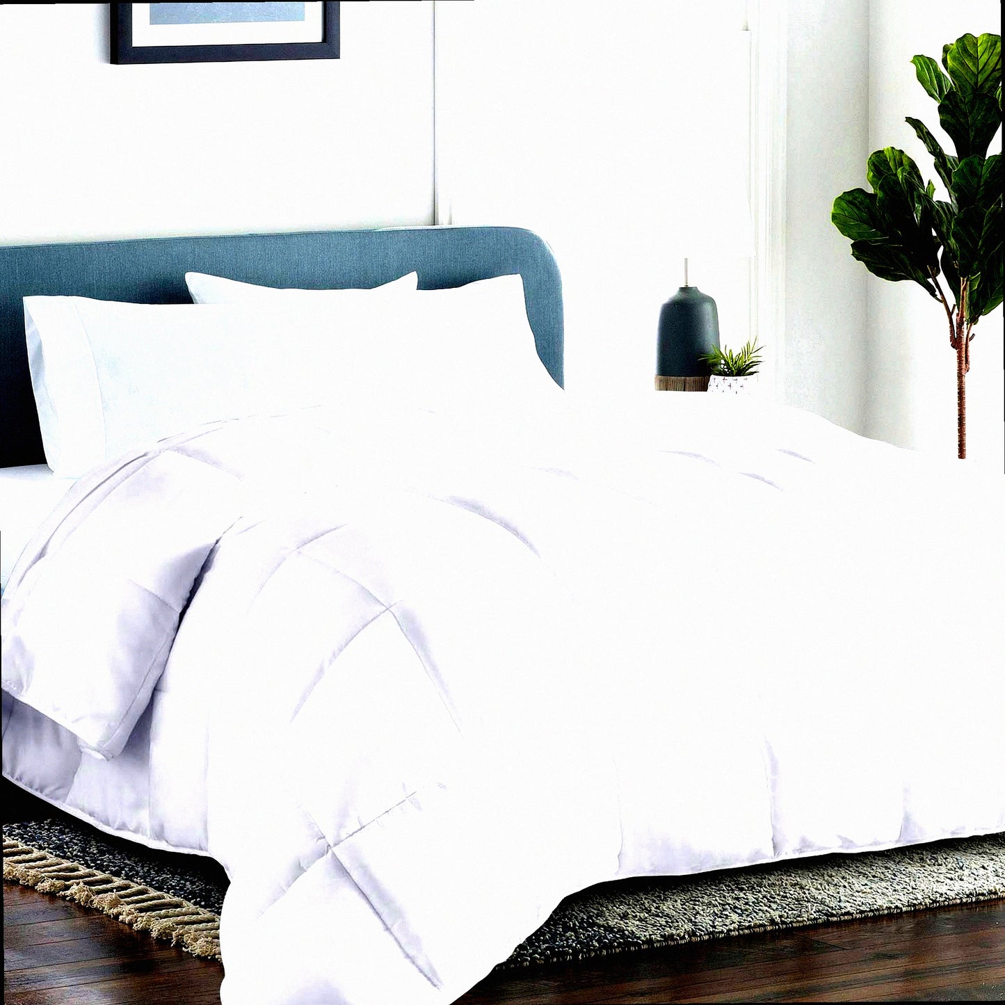 ArcticLux All Season Cooling Comforter - Soft Down Alternative Quilted Duvet Insert with Corner Tabs for Winter Warmth - Reversible Luxury Hotel Comforter in White