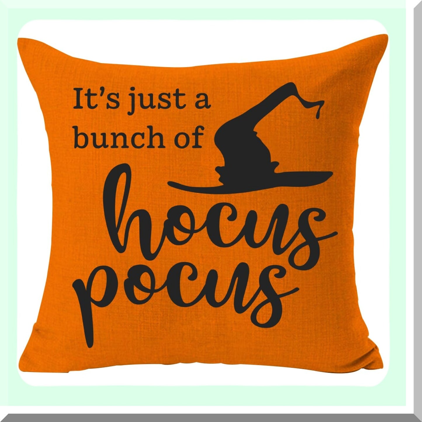 Fall Harvest Hocus Pocus Farmhouse Pillow Covers Set - Decorative Throw Cushion Cases 18x18 Inches for Home Sofa - Autumn Decorations Orange