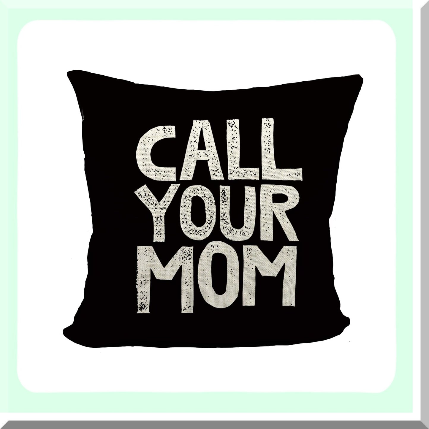 Funny Mom Reminder Pillow Case - Daughter Son Graduation Gift - 18x18 Decorative Cushion Cover for Sofa Couch Bed - Dorm Room Accessories - Black Cotton Linen