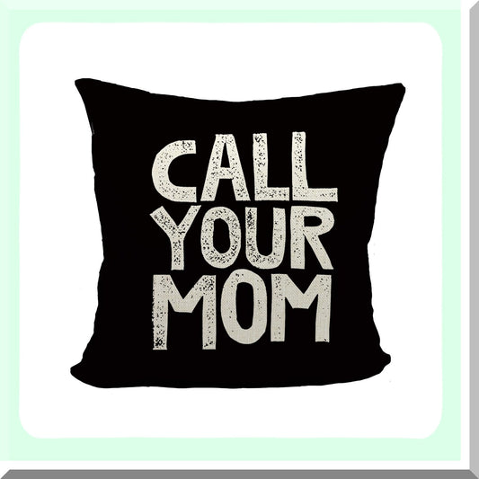 Funny Mom Reminder Pillow Case - Daughter Son Graduation Gift - 18x18 Decorative Cushion Cover for Sofa Couch Bed - Dorm Room Accessories - Black Cotton Linen