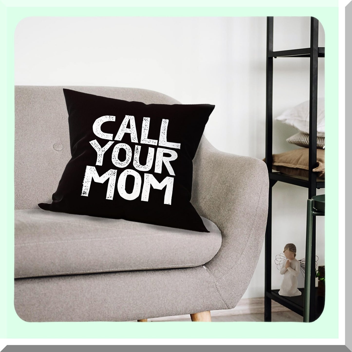 Funny Mom Reminder Pillow Case - Daughter Son Graduation Gift - 18x18 Decorative Cushion Cover for Sofa Couch Bed - Dorm Room Accessories - Black Cotton Linen
