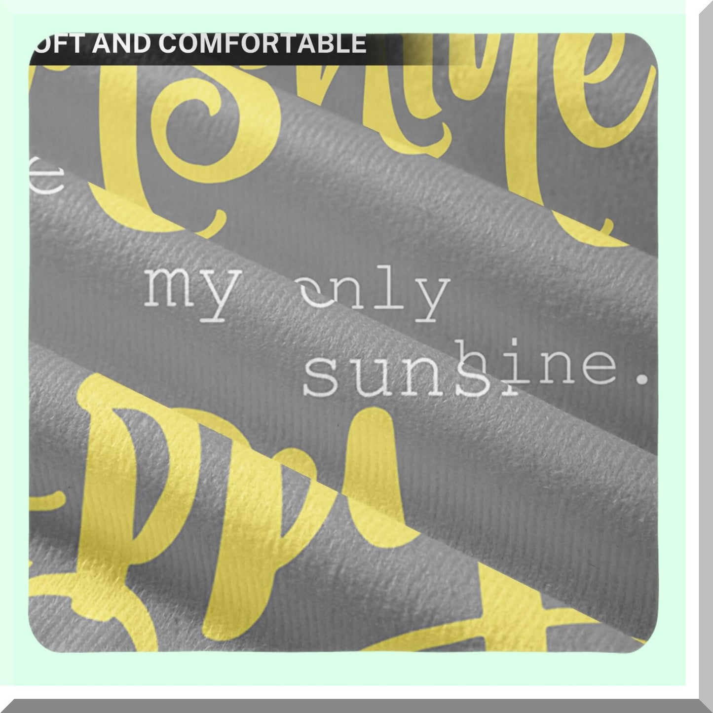 Sunshine Words Decorative Pillow Set - Yellow Gray Home Decor Covers - Square 16x16 Inches - My Sunshine Pillowcases
