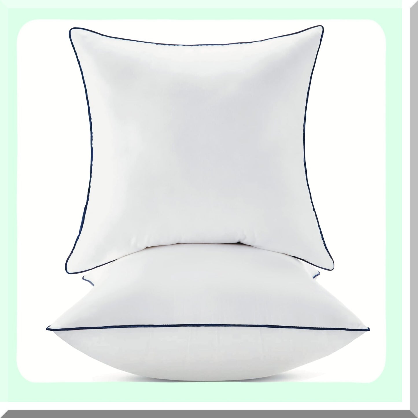 Cotton Comfort 18x18 Pillow Inserts - Set of 2 | Couch, Bed, Sofa, Chair Square Decorative Pillows | Throw Pillows with Cotton Cover