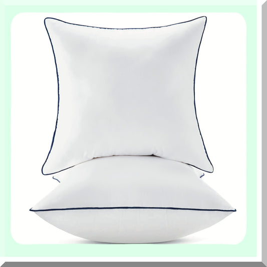 Cotton Comfort 18x18 Pillow Inserts - Set of 2 | Couch, Bed, Sofa, Chair Square Decorative Pillows | Throw Pillows with Cotton Cover