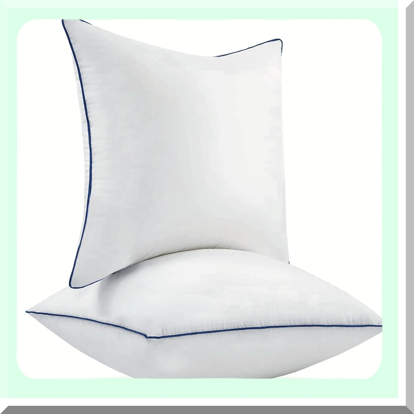 Cotton Comfort 18x18 Pillow Inserts - Set of 2 | Couch, Bed, Sofa, Chair Square Decorative Pillows | Throw Pillows with Cotton Cover