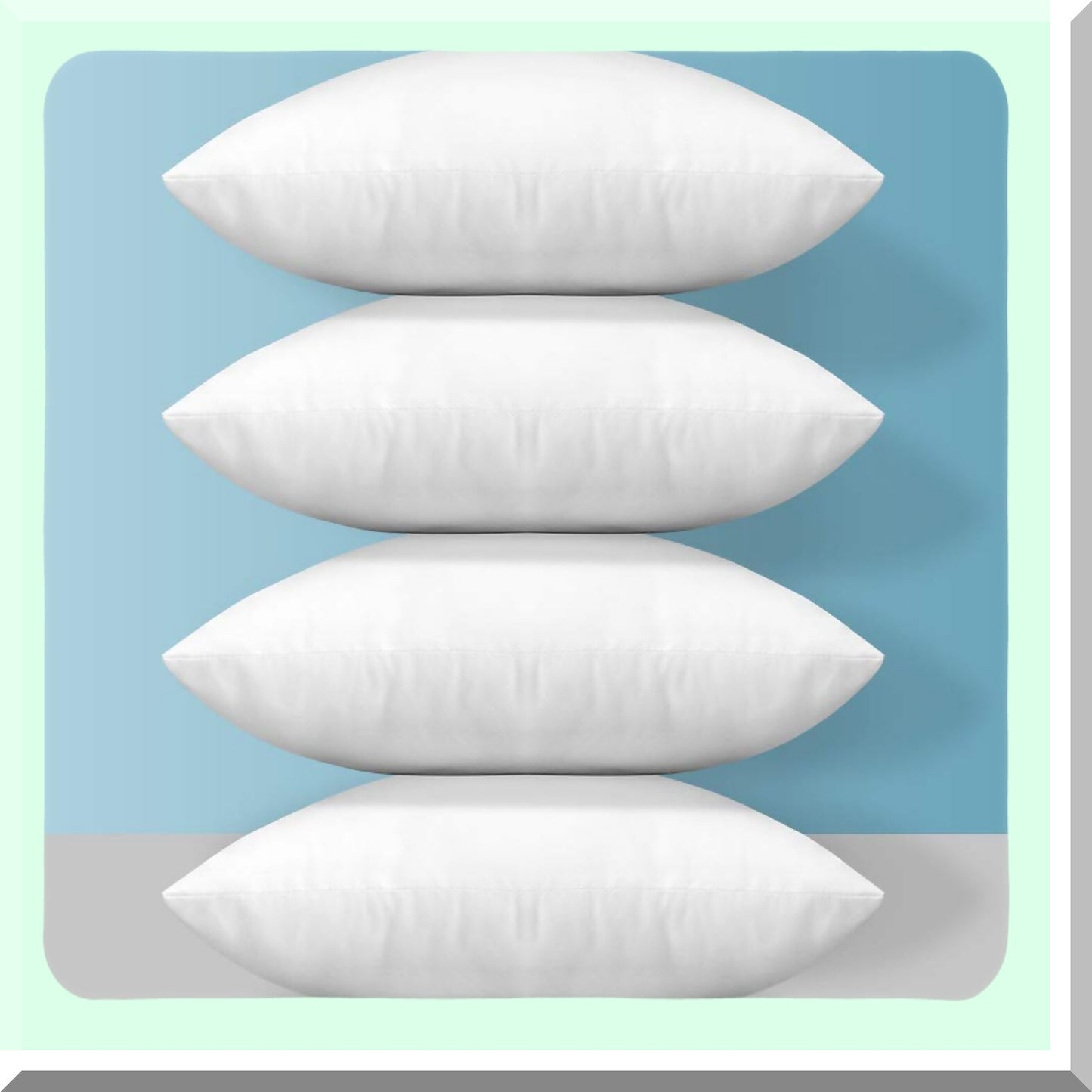 Square Comfort 18x18 Pillow Inserts - Set of 4 Cushion Stuffers for Couch, Sofa, Bed - Indoor Decorative White Pillows - Soft and Fluffy Inserts