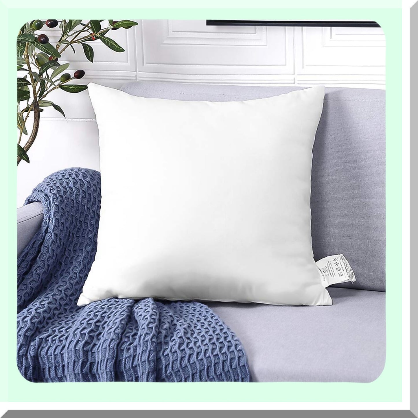Square Comfort 18x18 Pillow Inserts - Set of 4 Cushion Stuffers for Couch, Sofa, Bed - Indoor Decorative White Pillows - Soft and Fluffy Inserts