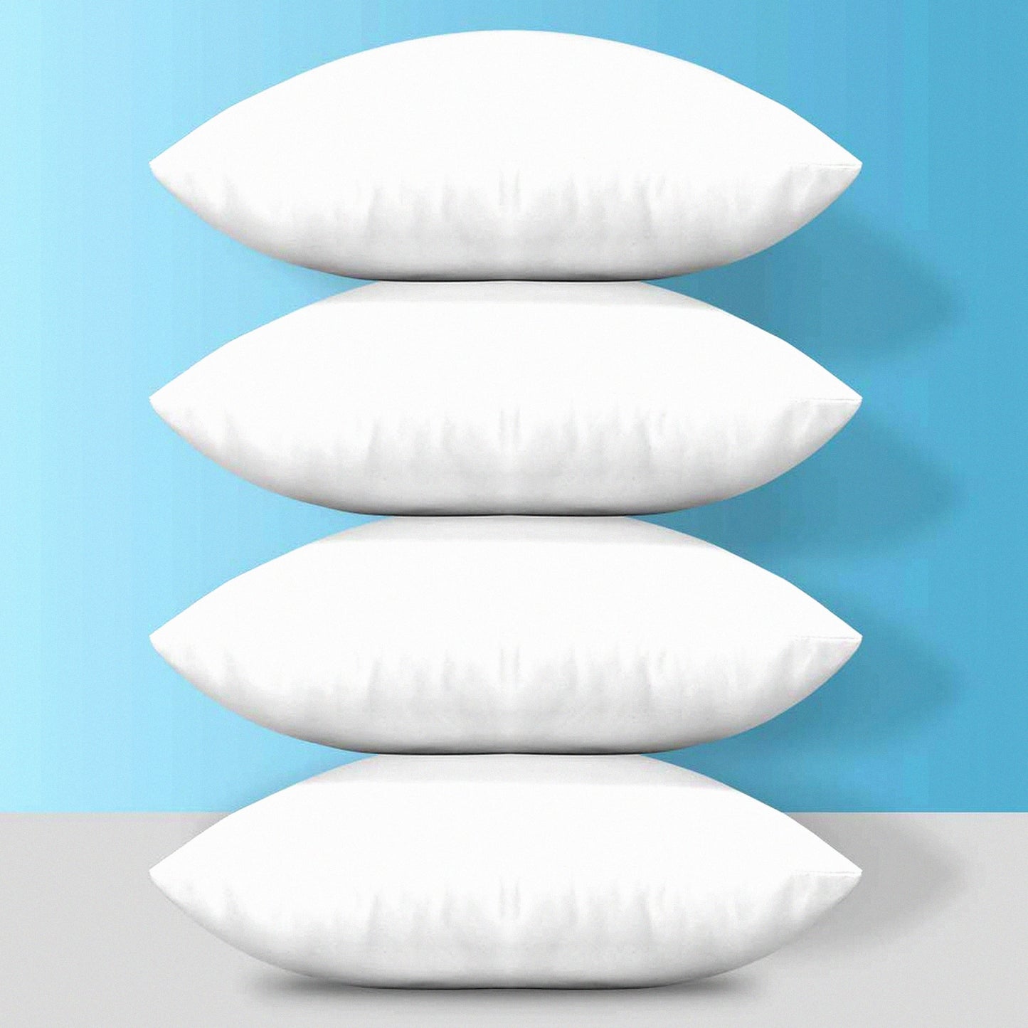 Square Comfort 18x18 Pillow Inserts - Set of 4 Cushion Stuffers for Couch, Sofa, Bed - Indoor Decorative White Pillows - Soft and Fluffy Inserts
