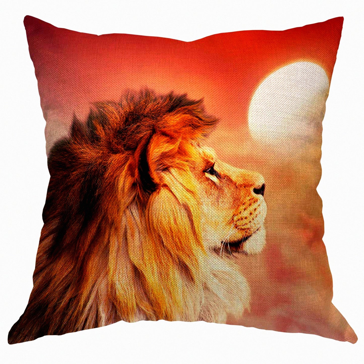 Savannah Sunset Cloud Wild Animal Pillowcase - Decorative Square Cushion Cover for Sofa Bed - 18x18 Inch Linen Canvas - Women Men Home Decor