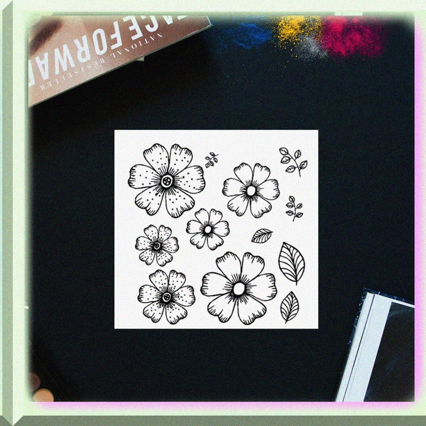 Flowers and Leaves Metal Cutting Dies and Clear Stamps Set