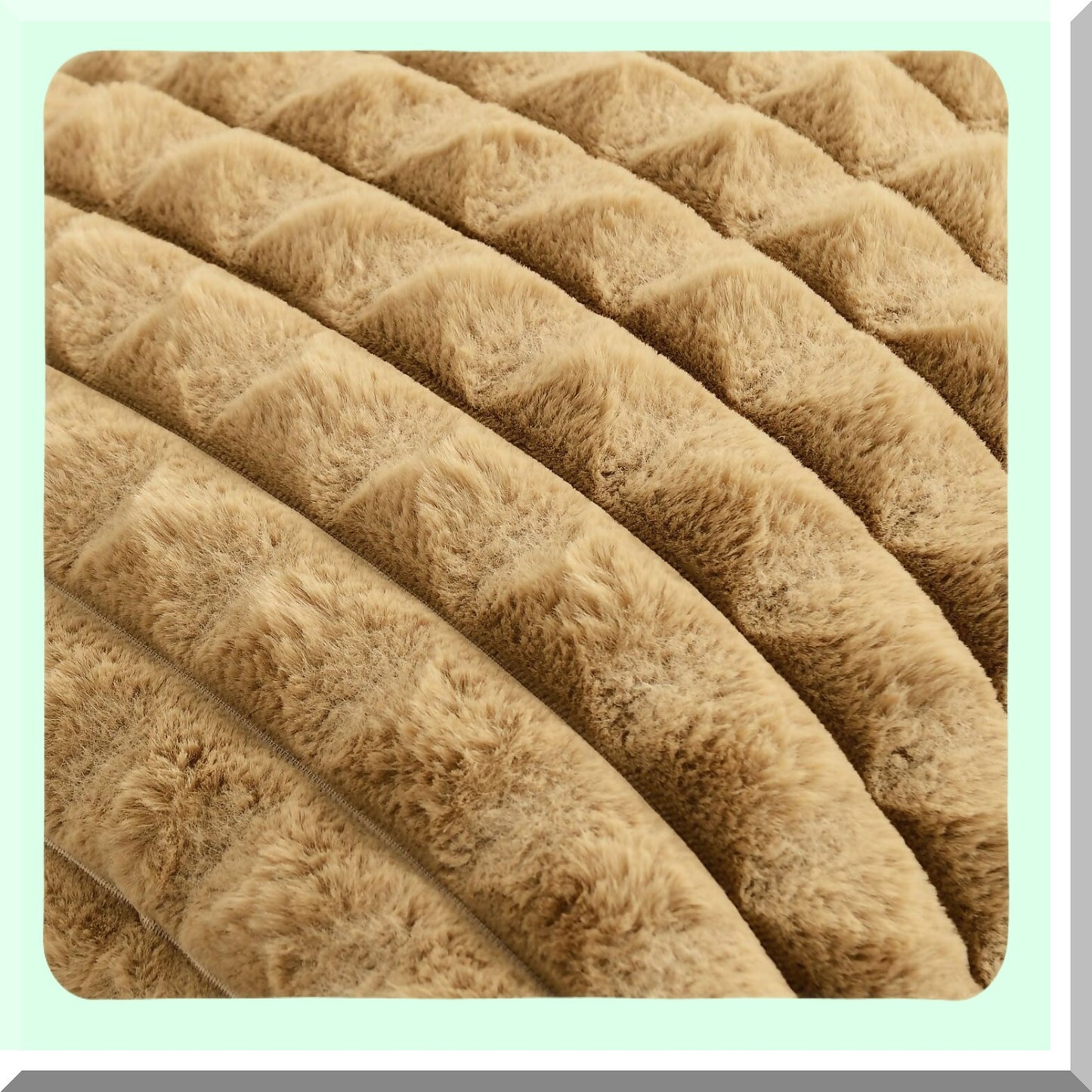 Plush Camel Rabbit Pillow Covers - Set of 2, Soft Velvet Square Cushion Cases for Modern Home Decor on Couch or Bed - 20x20 Inch