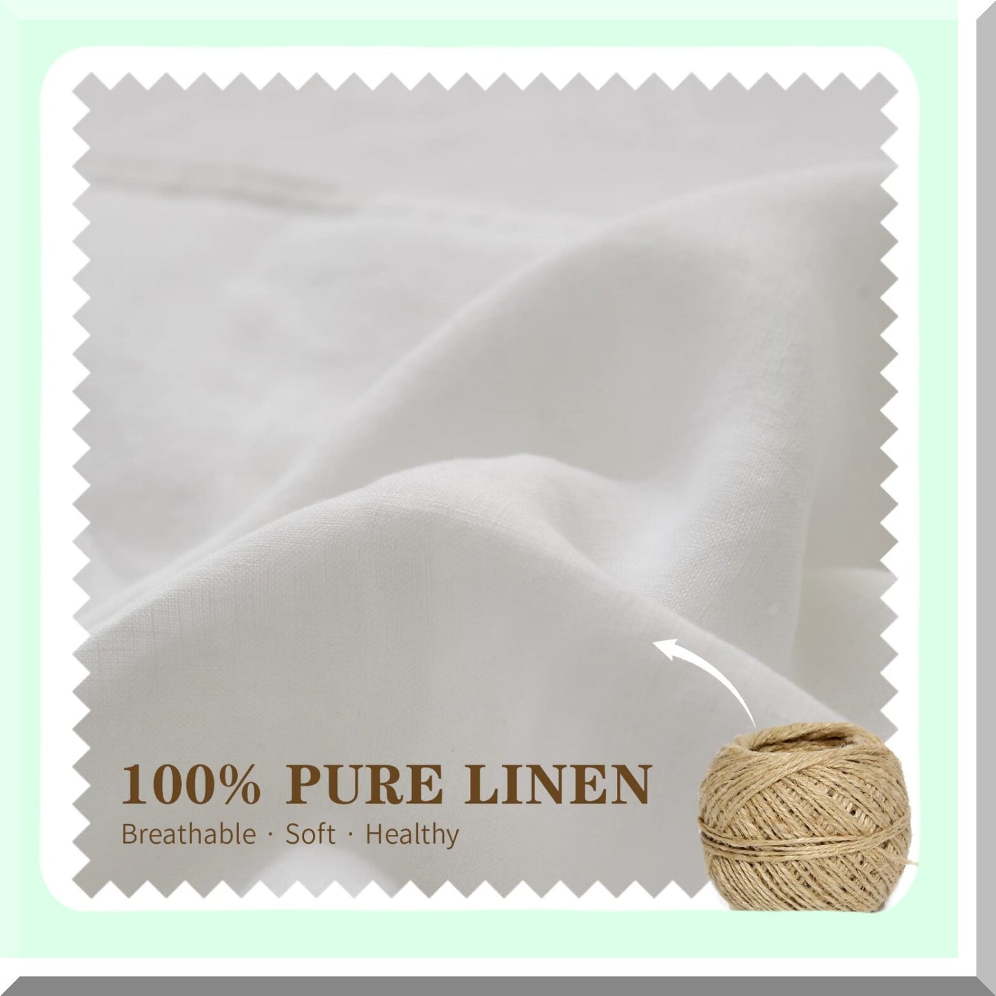 Breathable Linen Lumbar Pillow Cover Set - Rectangular Decorative Throw Cushion for Couch Sofa Bed - Farmhouse White - Soft & Cozy - 12x20 Inches