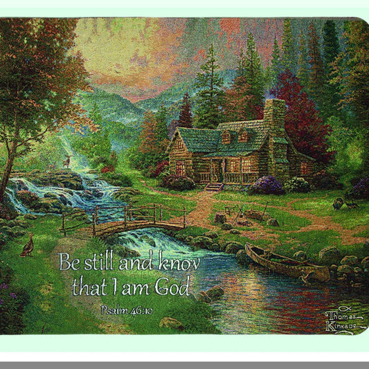 Mountain Serenity Psalm 46:10 Tapestry Throw - 50x60 Inch Woodworkers Weavers Blanket