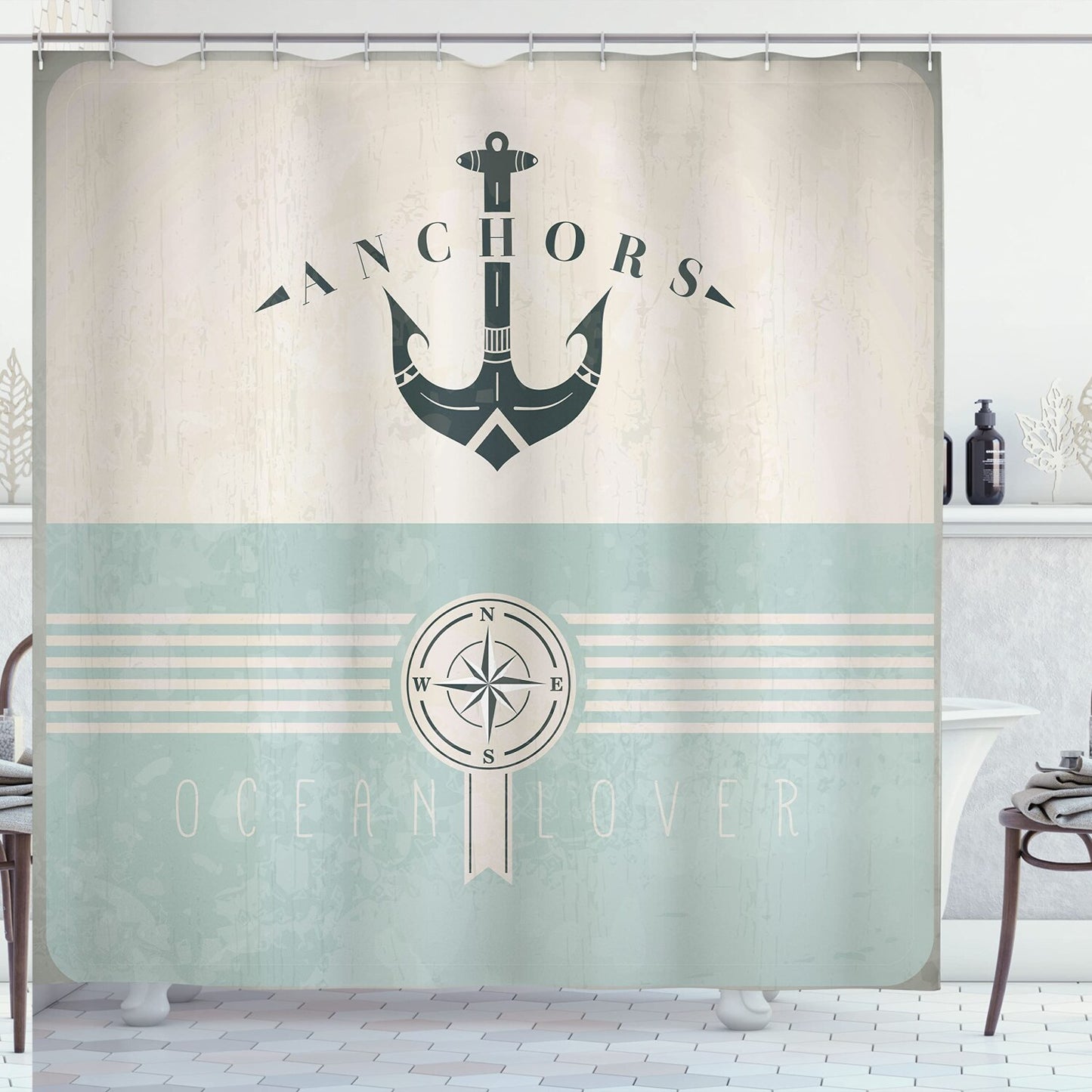 Nautical Marine Shower Curtain 69x70 inches