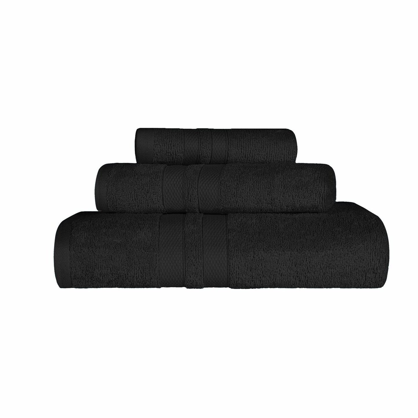 Ultra-Soft 3-Piece Cotton Towel Set Black