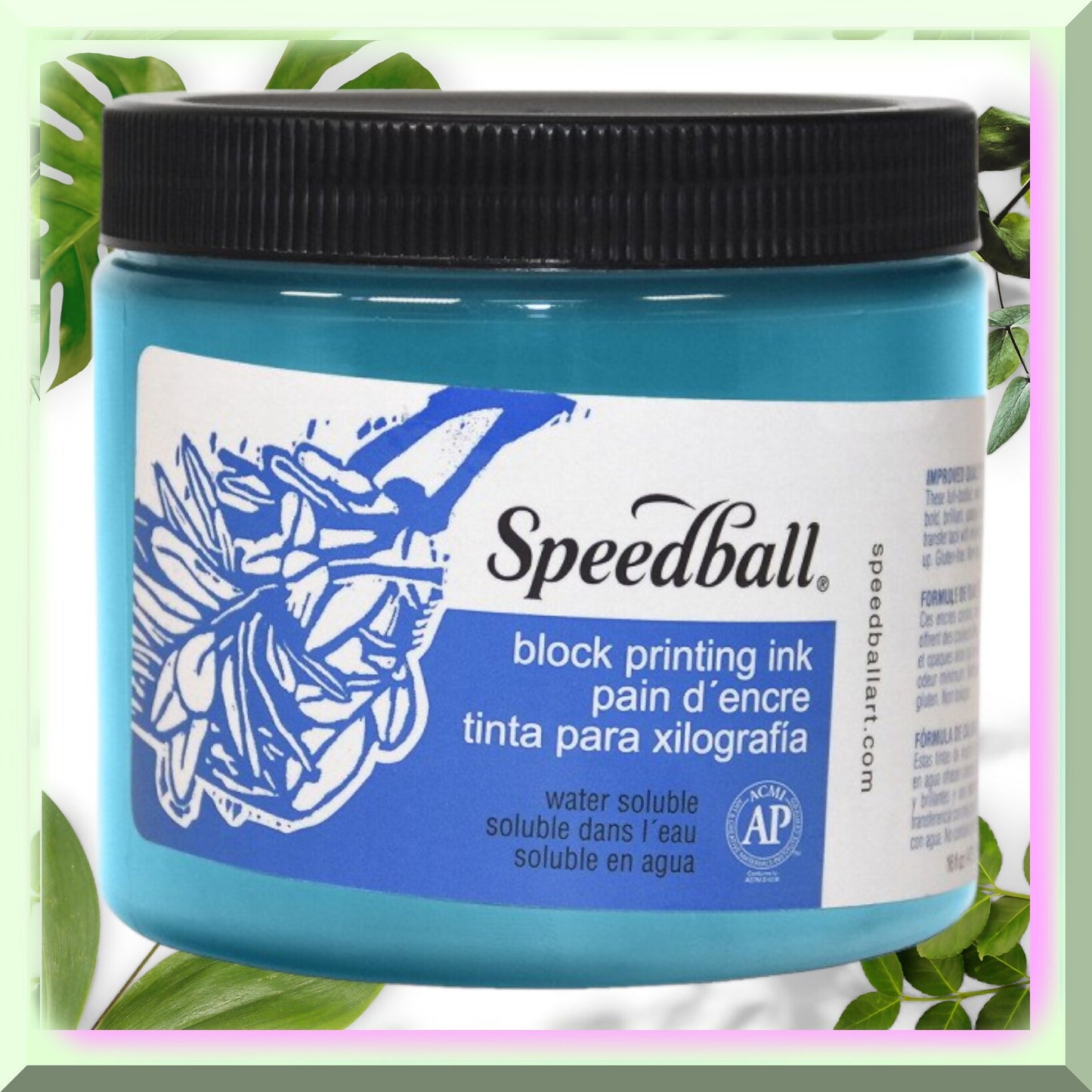 16oz Turquoise Water-Soluble Block Printing Ink