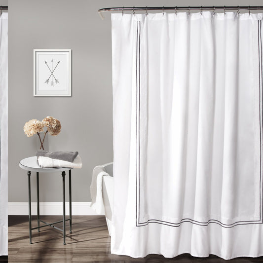 Fabric Shower Curtain 72x72 White Gray