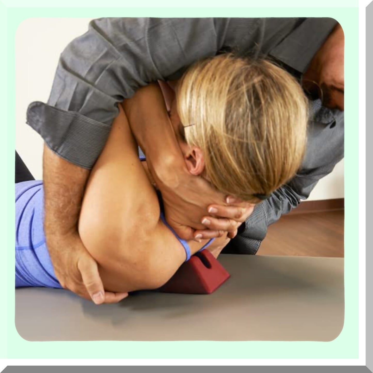 SpineEase Mobilization Wedge - Compact Comfort Wedge for Spine & Extremity Mobilizations - Molded Groove & Non-Slip Rubber Design - ChiroFlex Wedge