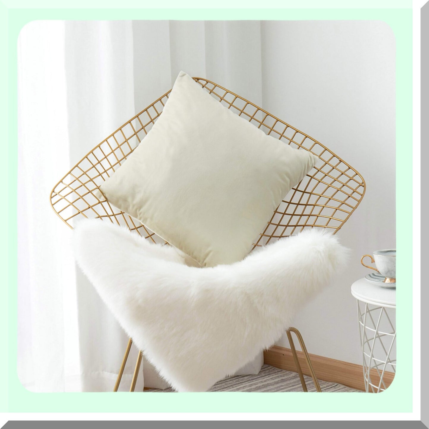 Luxury Ivory Velvet Pillowcase - Elegant Sofa Cushion Cover - 18x18 Inch Decorative Throw Pillow - Soft White Bench Pillow Protector - Pearl Ivory Cozy Home Accent