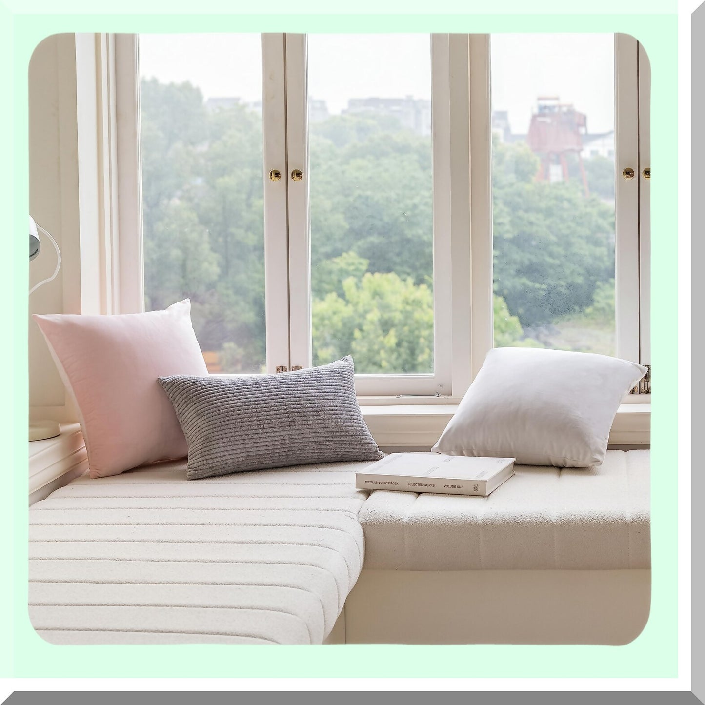 Luxury Ivory Velvet Pillowcase - Elegant Sofa Cushion Cover - 18x18 Inch Decorative Throw Pillow - Soft White Bench Pillow Protector - Pearl Ivory Cozy Home Accent