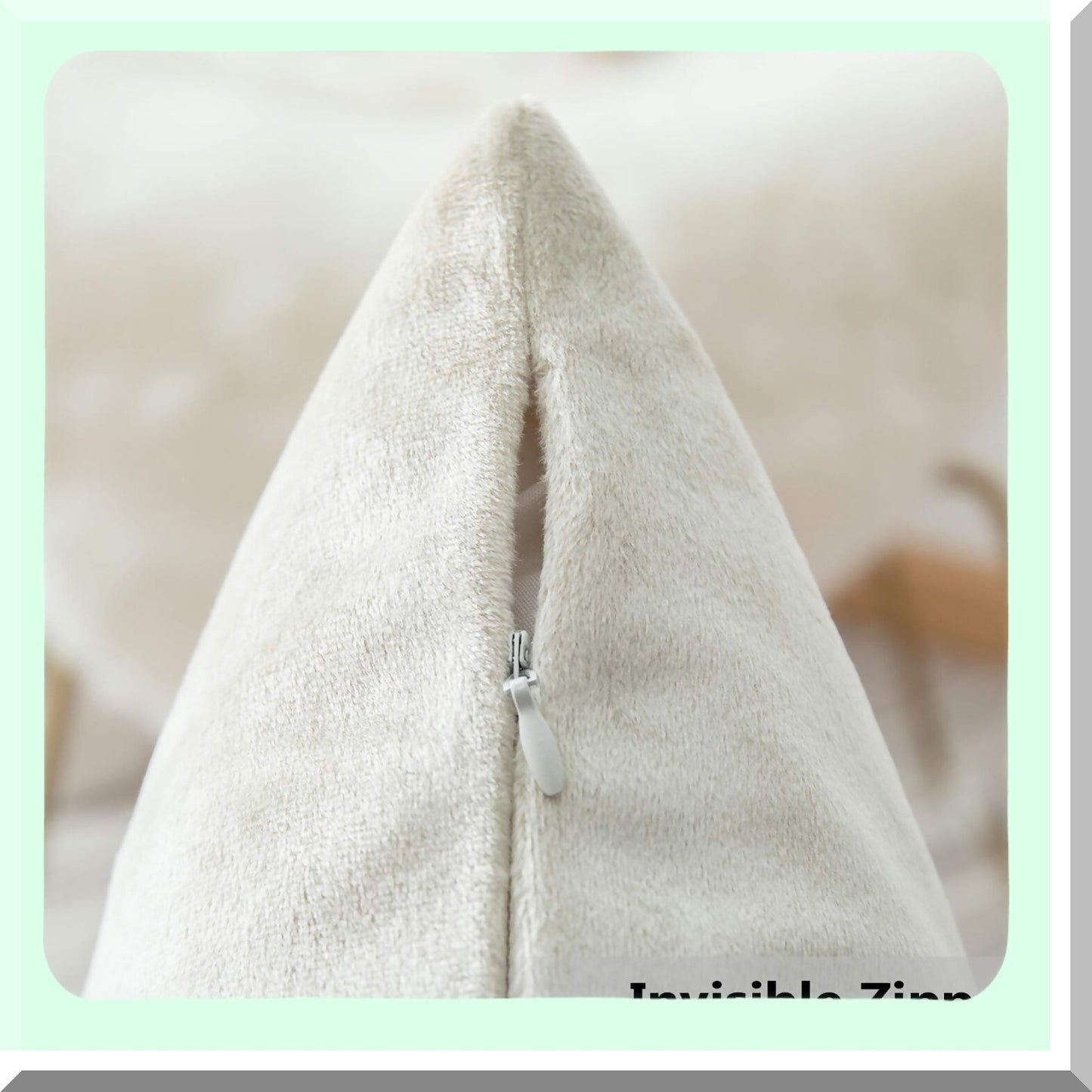 Luxury Ivory Velvet Pillowcase - Elegant Sofa Cushion Cover - 18x18 Inch Decorative Throw Pillow - Soft White Bench Pillow Protector - Pearl Ivory Cozy Home Accent