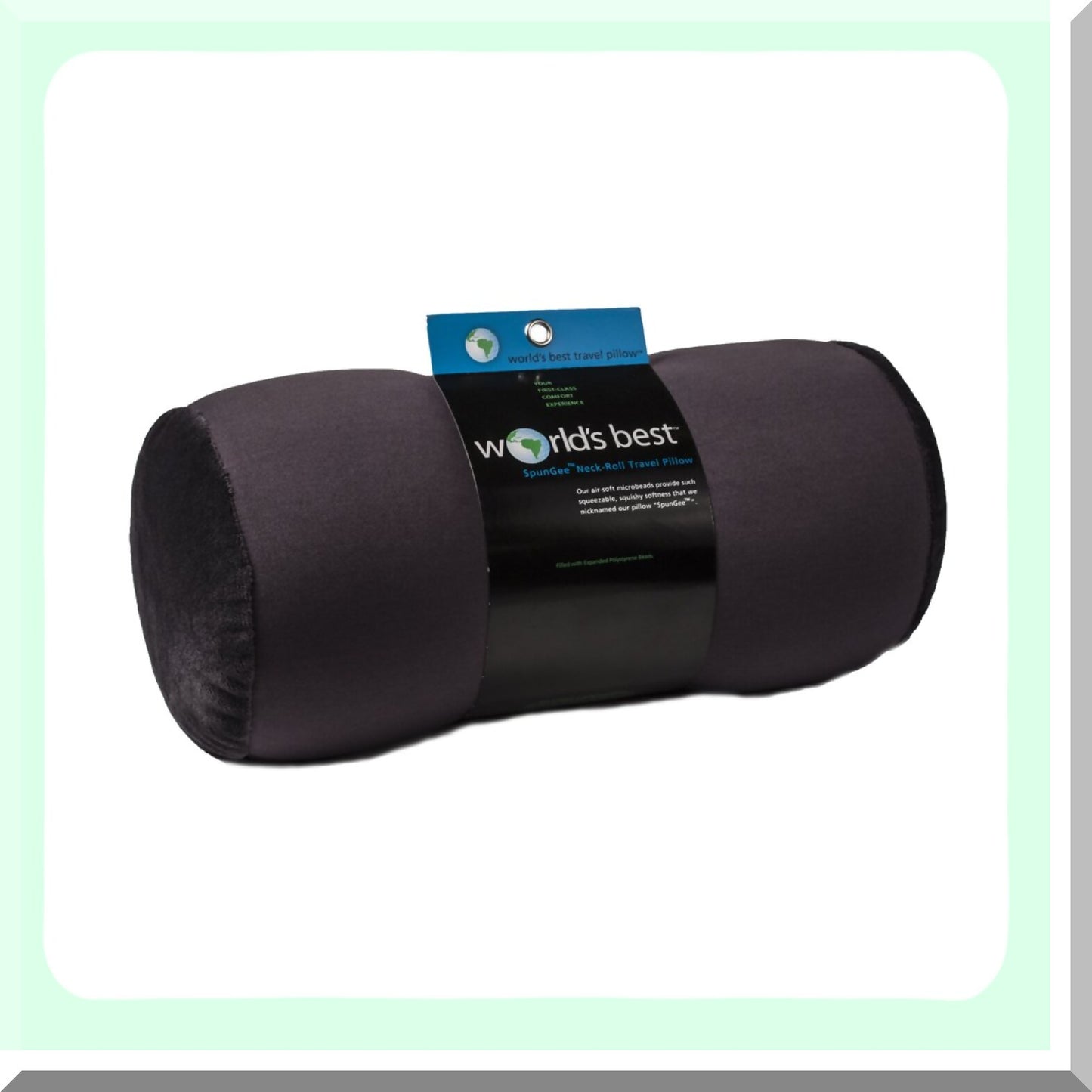 Charcoal Comfort Travel Tube Pillow - Microbead Bolster, Compact Design for Plane & Car, Neck Support, Portable & Lightweight, Relaxation on the Go