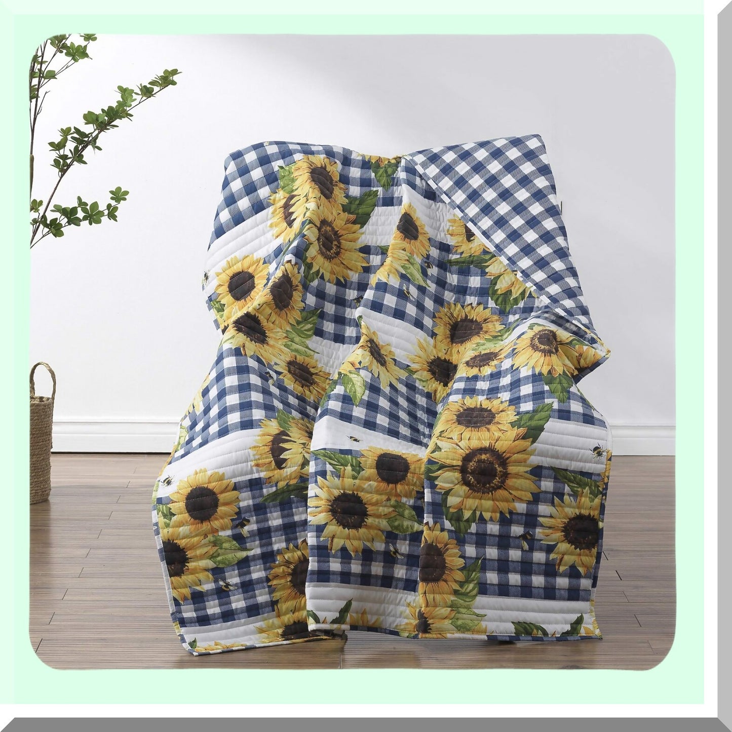 Sunflower Bliss Cozy Throw Blanket, 50x60 inches, Gold - Perfect for Warmth and Style