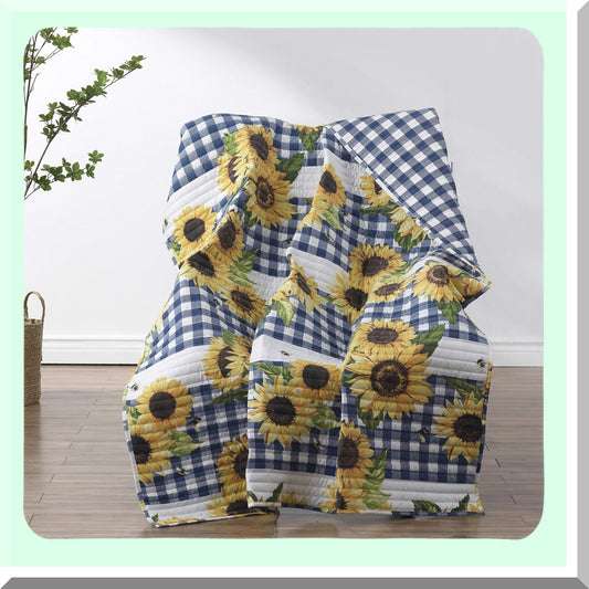 Sunflower Bliss Cozy Throw Blanket, 50x60 inches, Gold - Perfect for Warmth and Style