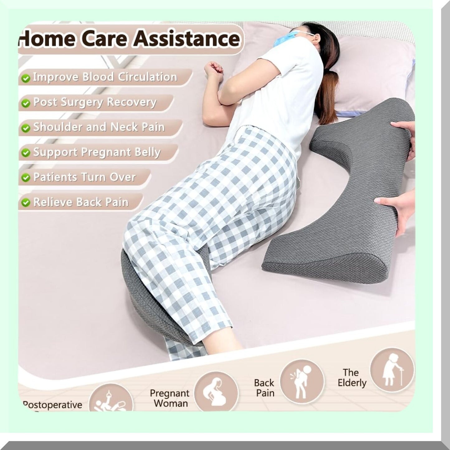 PressureRelief Bed Wedge Pillow - Elderly Positioning Cushion for Bed Sores Prevention - Hospital Grade Foam Wedge for Side Sleeping