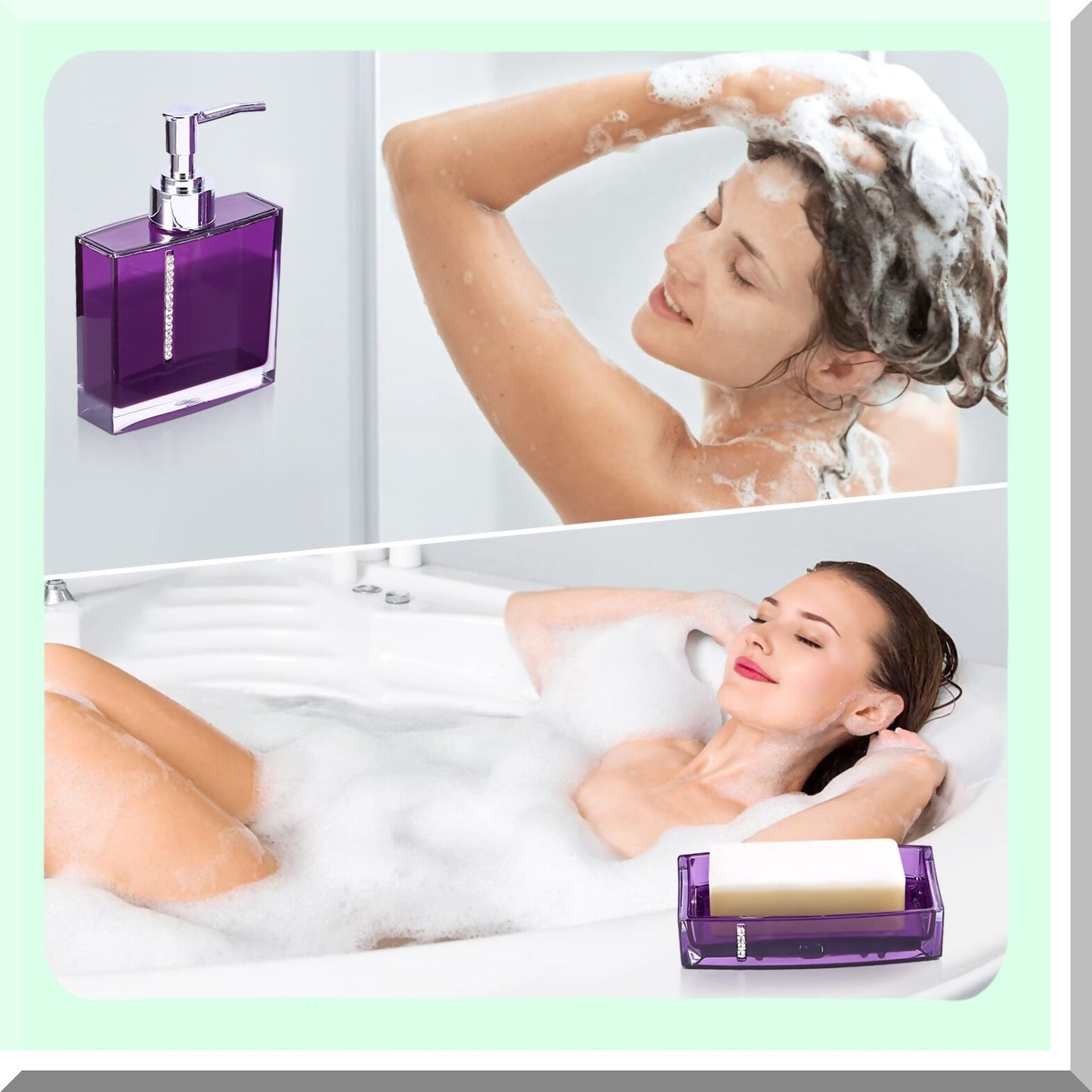 5 Piece Acrylic Bathroom Accessory Set Purple