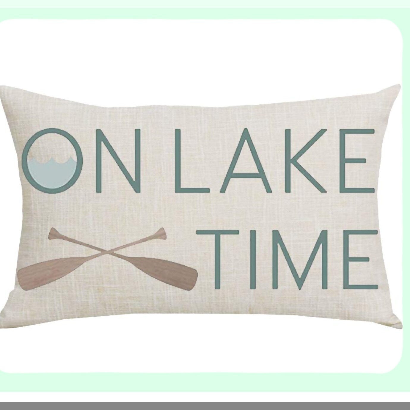 Lake Time Summer Green Word Art Decorative Pillowcase