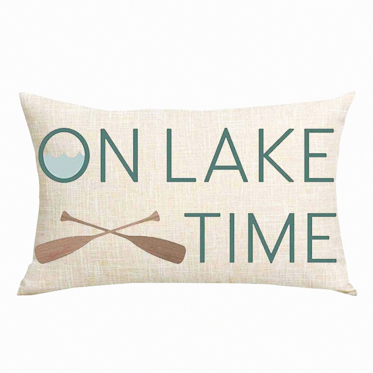 Lake Time Summer Green Word Art Decorative Pillowcase