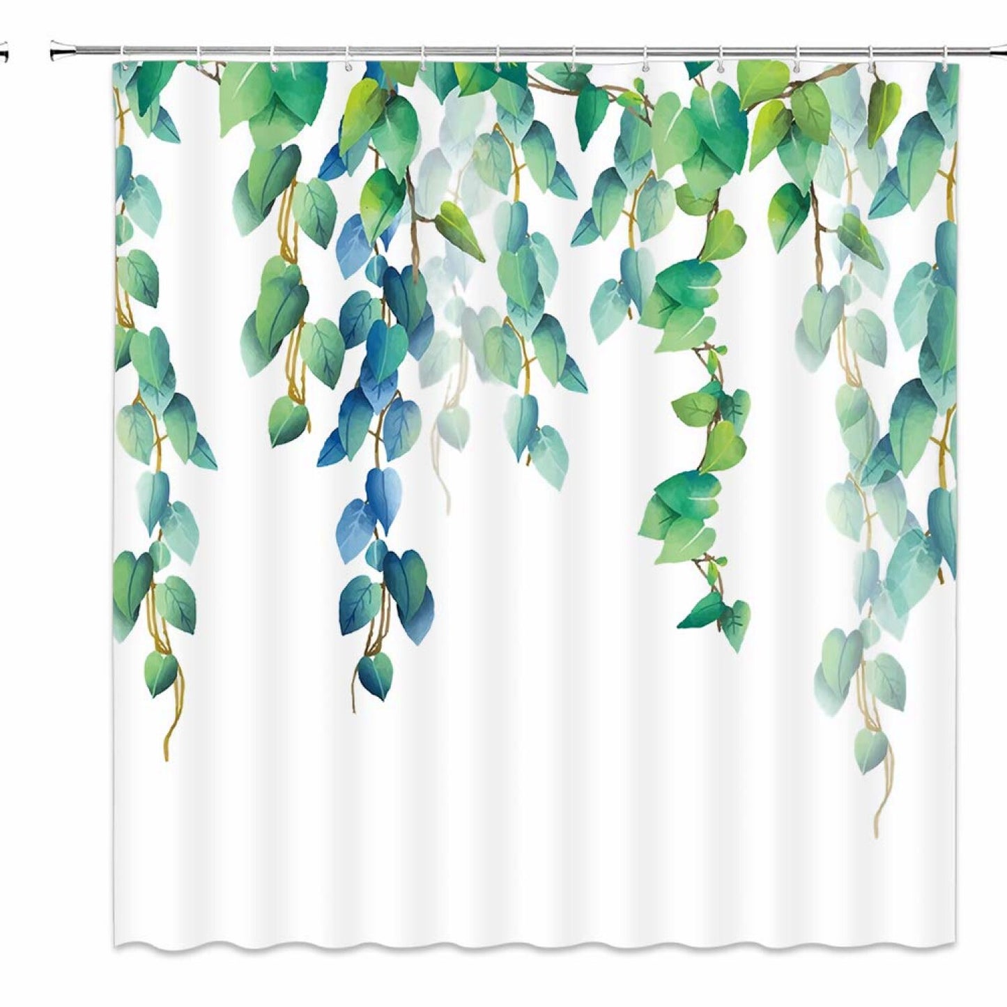 Green Leaves Shower Curtain 70x70 Inch