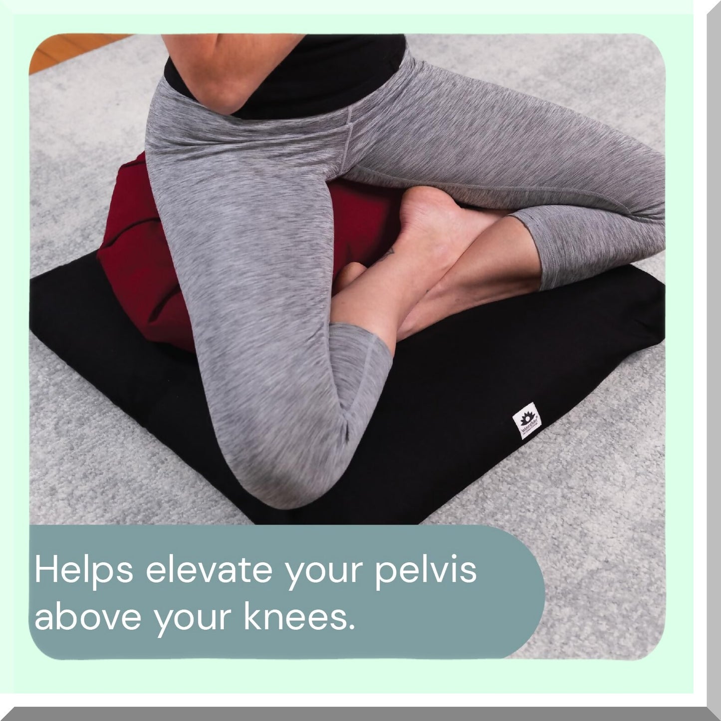 Crescent Zen Zafu - USA Buckwheat Meditation Pillow, Cotton Fill, Burgundy Comfort Support for Yoga, Mindfulness, and Relaxation