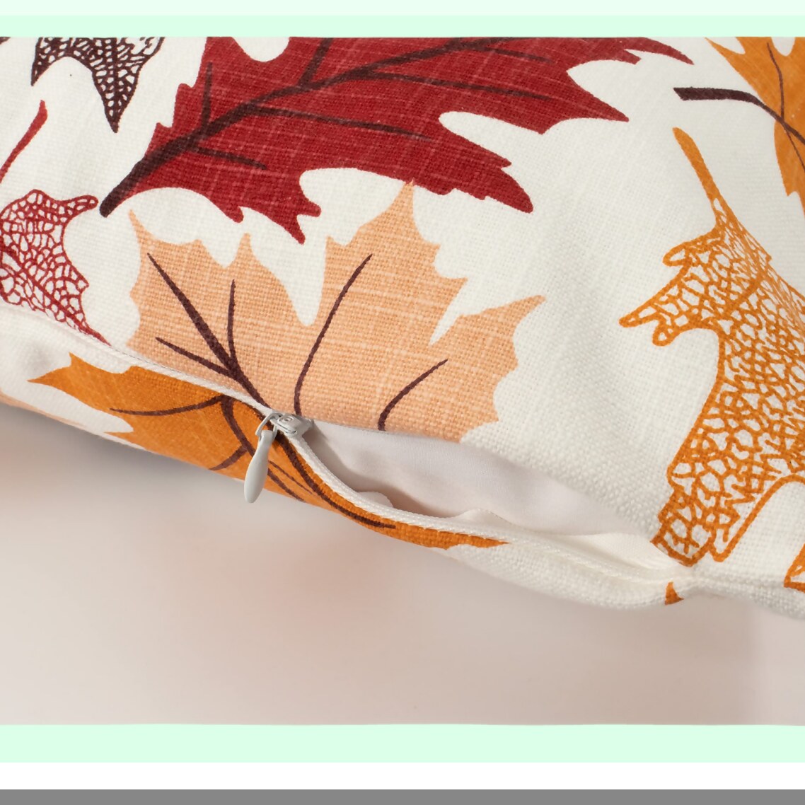 Autumn Maple Leaves Outdoor Pillow Covers - Set of 2 Farmhouse Cushion Cases for Fall Porch Decor, 18 x 18 Inch, Home Couch Sofa Patio Bench
