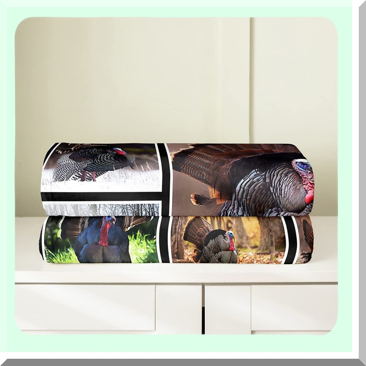 Wildlife Pheasant Fleece Throw - Cozy 50x60 Inch Hunting Turkey Blanket for Bedroom Decor