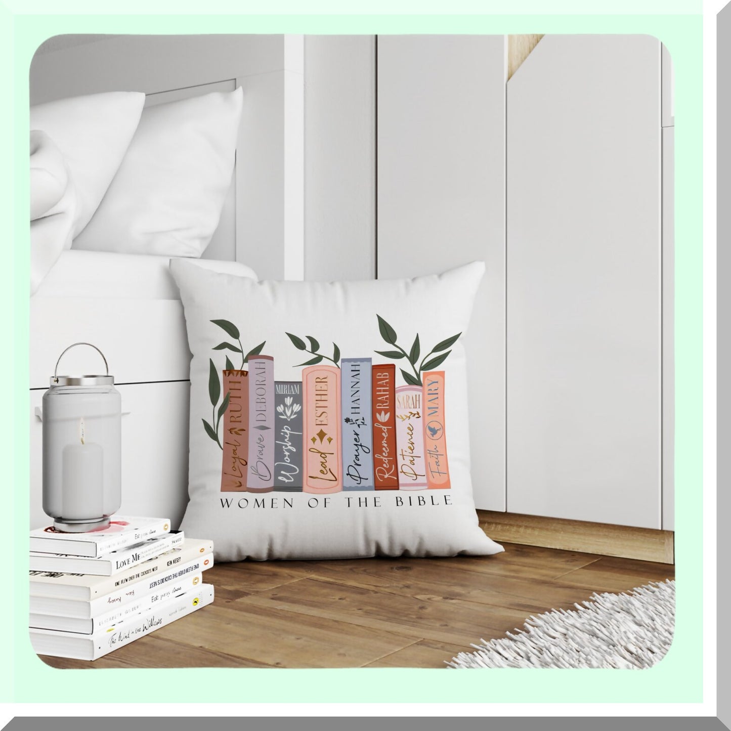 Faithful Verse Pillow Covers - Inspirational Bible Decor for Women - Christian Room Sofa Couch Accessories - 18x18 Bible Verse Gift