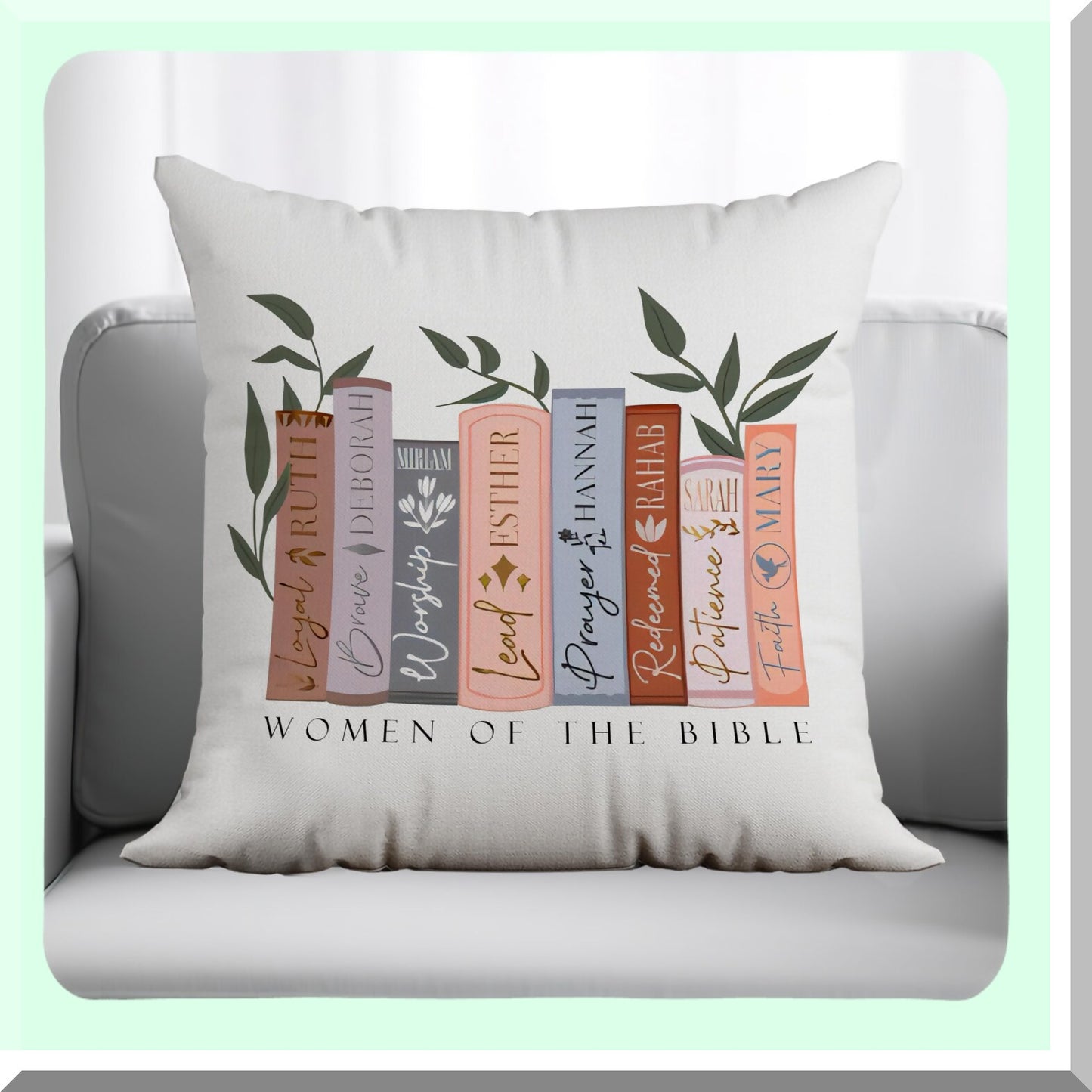 Faithful Verse Pillow Covers - Inspirational Bible Decor for Women - Christian Room Sofa Couch Accessories - 18x18 Bible Verse Gift