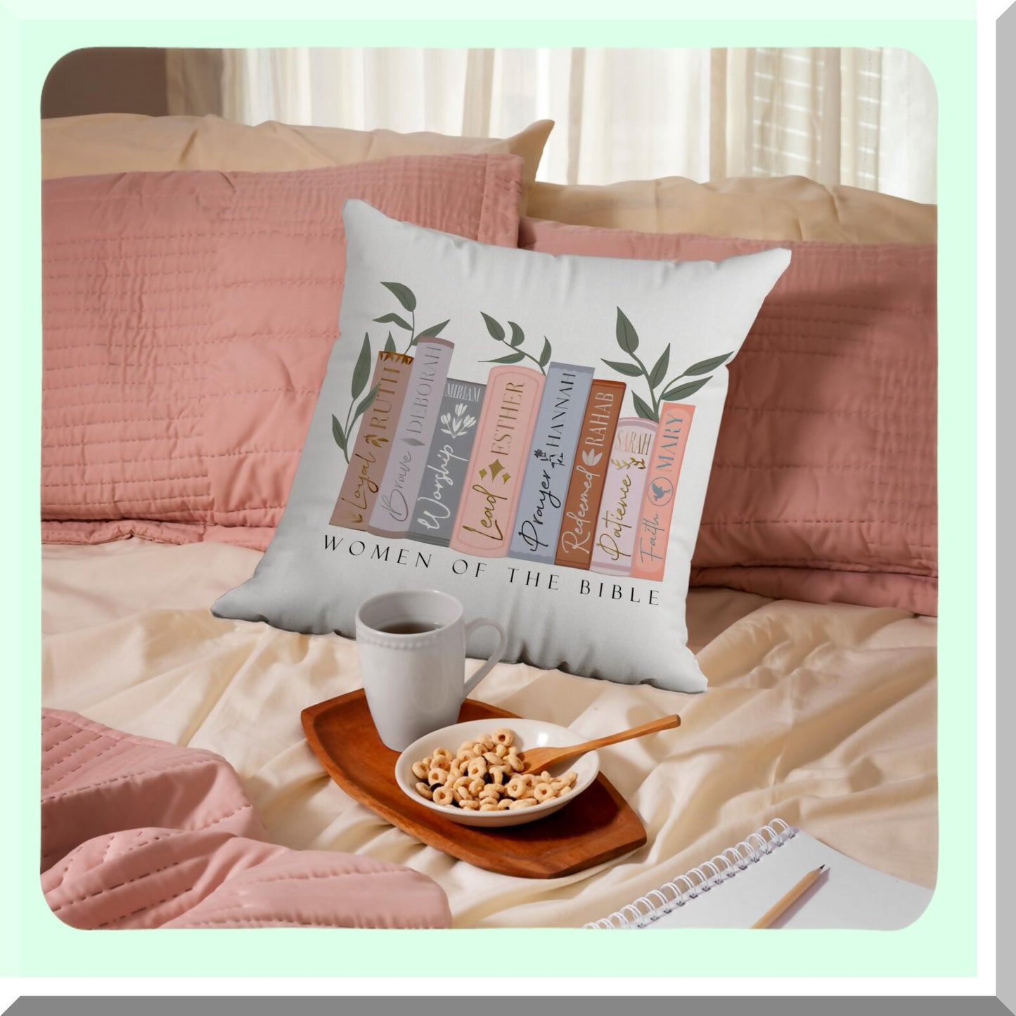 Faithful Verse Pillow Covers - Inspirational Bible Decor for Women - Christian Room Sofa Couch Accessories - 18x18 Bible Verse Gift