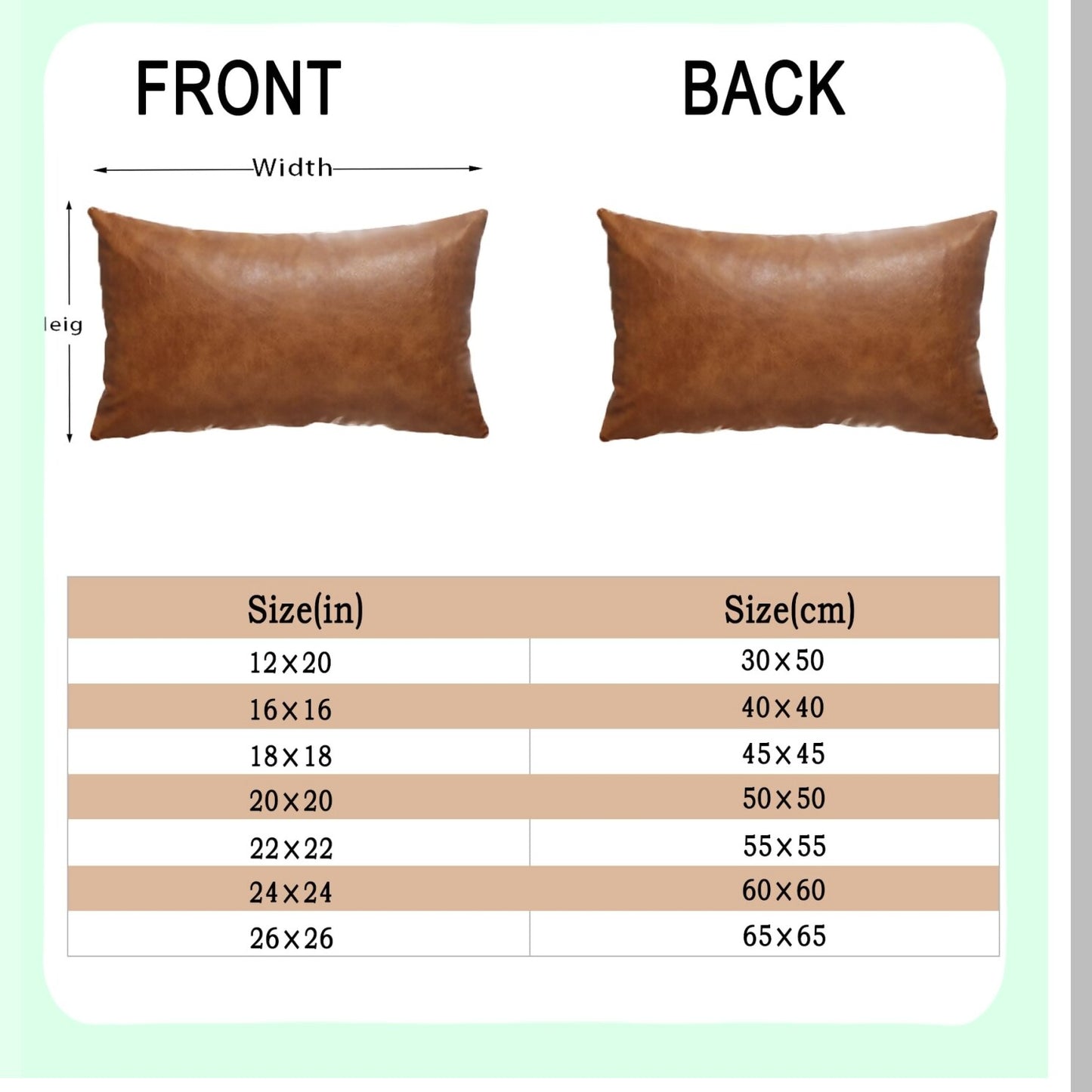 Farmhouse Lumbar Leather Pillow Covers - Set of 2 Cognac Brown 12x20 Inch Modern Boho Outdoor Sofa Decor for Living Room Bedroom Couch Bed