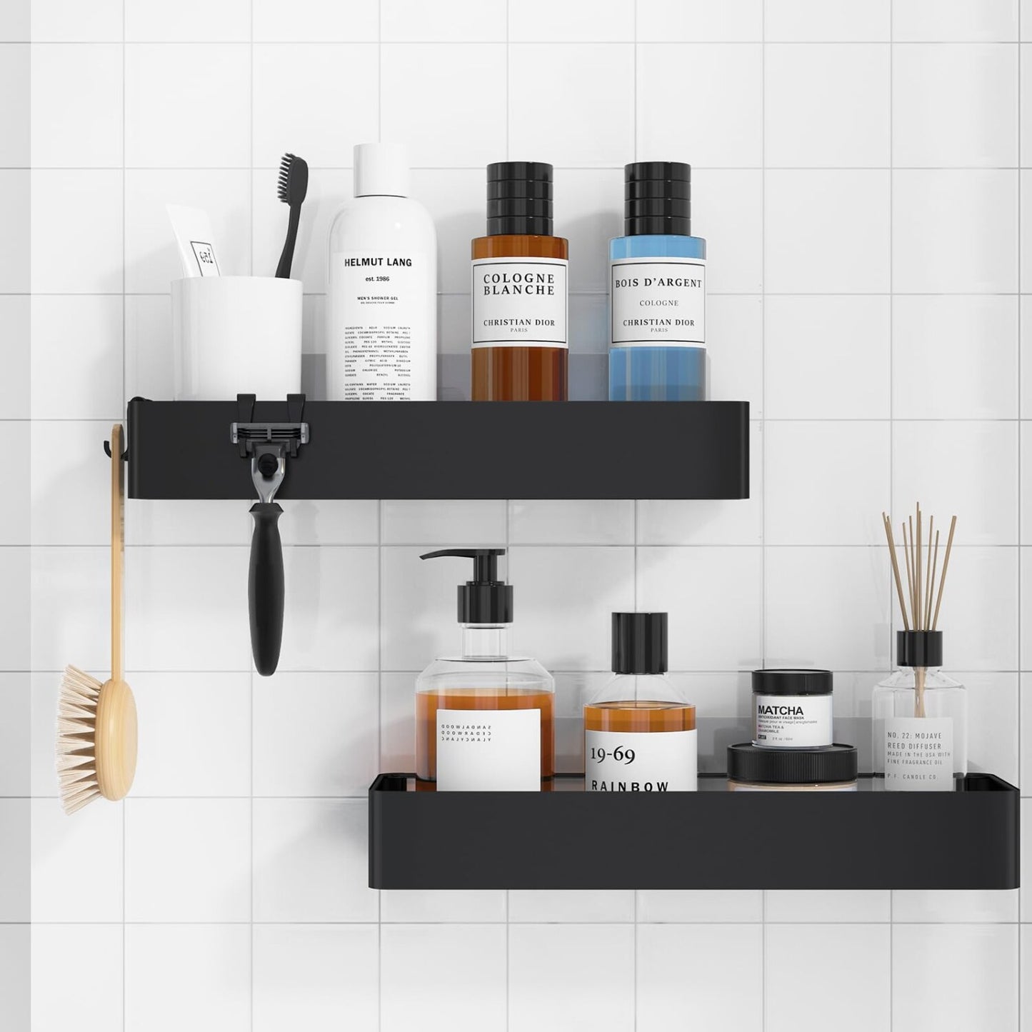 X-Large Black Shower Caddy 2 Pack