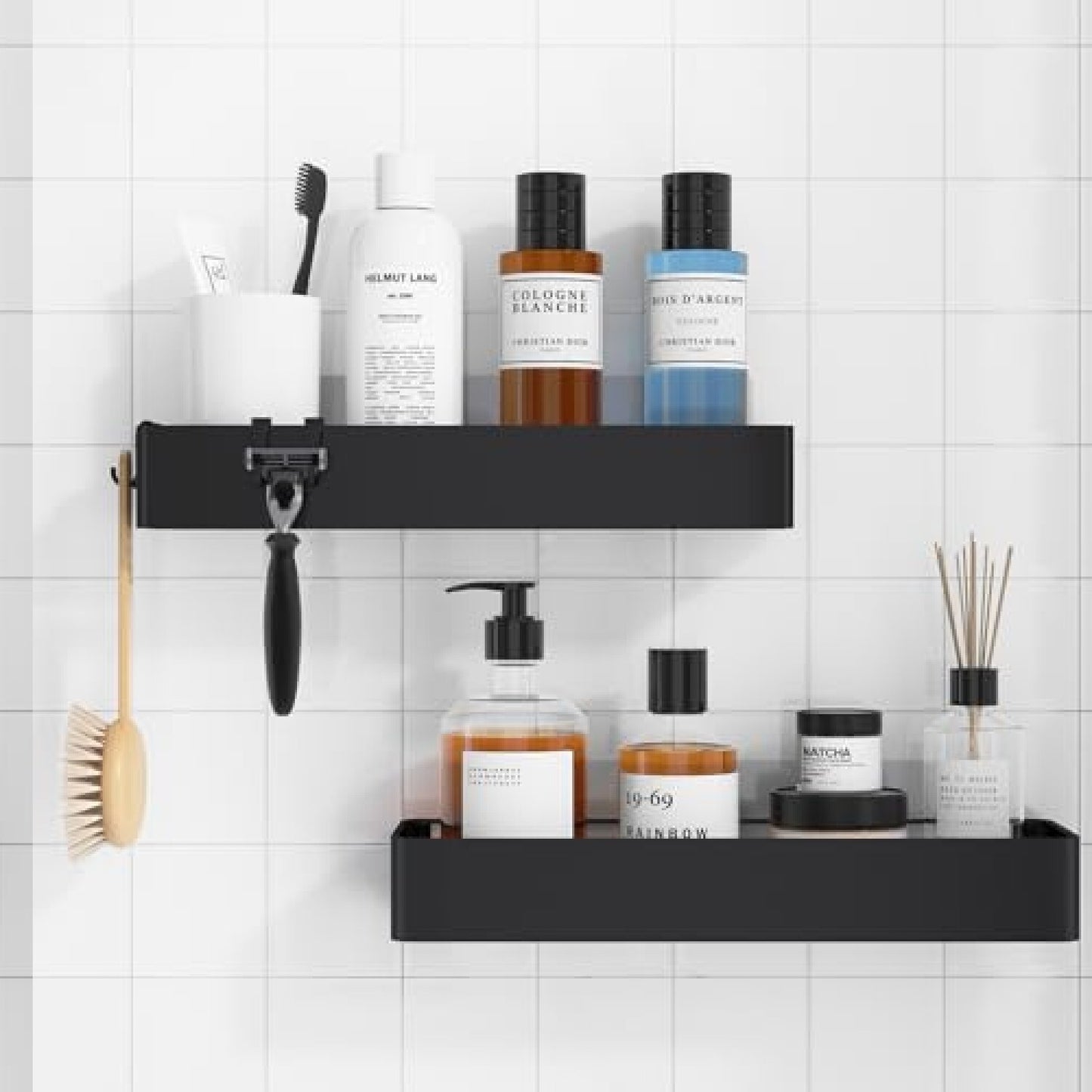 X-Large Black Shower Caddy 2 Pack