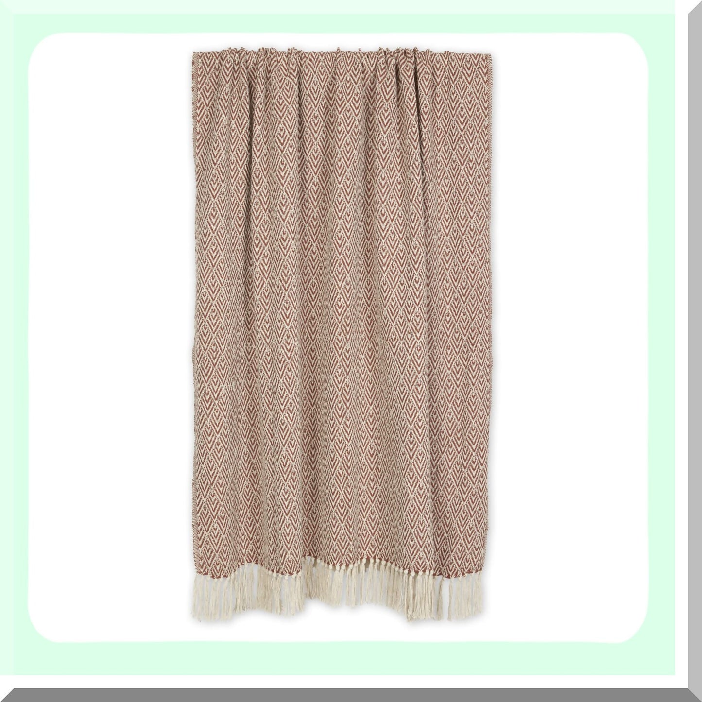 Cinnamon Bliss Cotton Woven Diamond Throw, 50x60