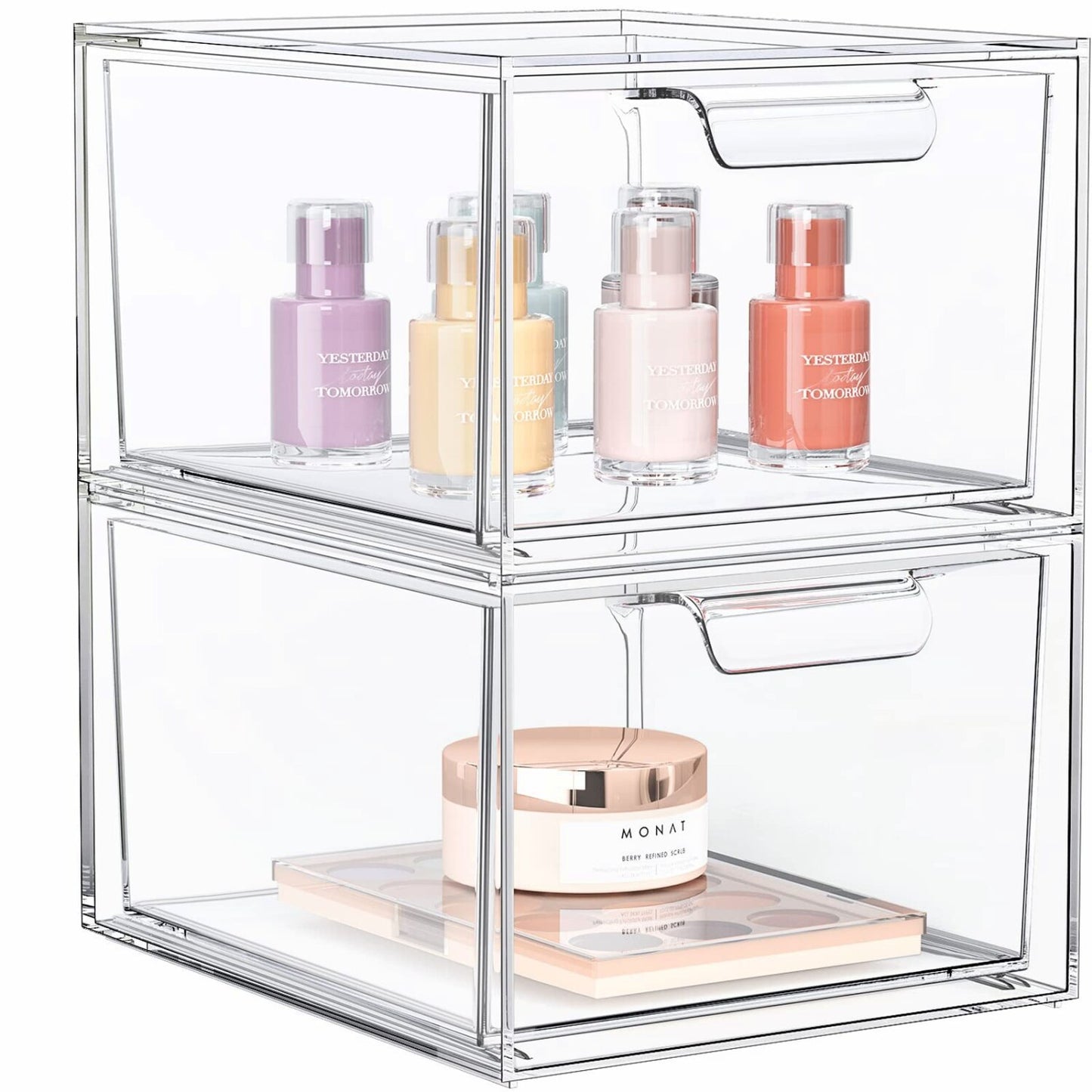 2 Pack Clear Acrylic Stackable Storage Organizers