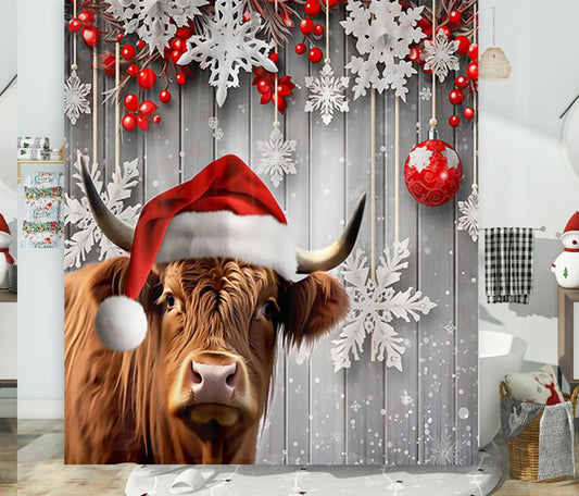 Highland Cow Shower Curtain 72x72in