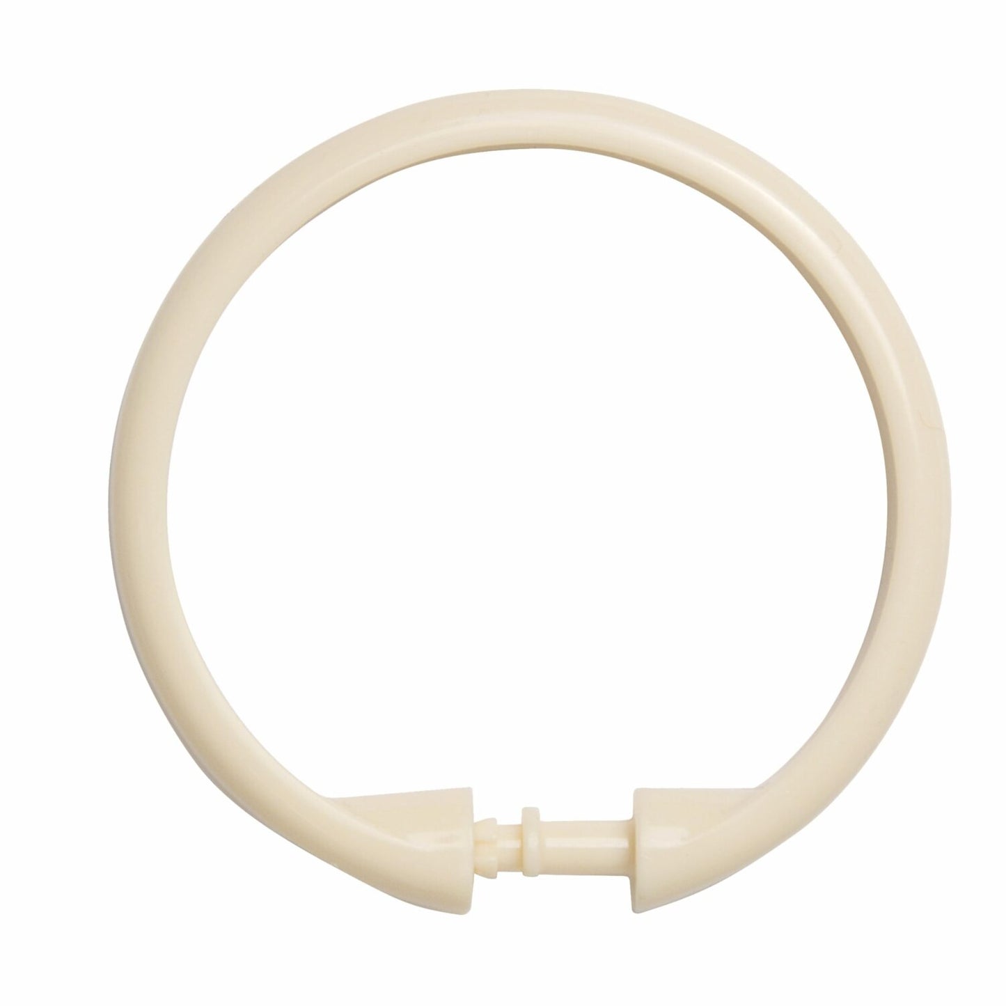 Set of 12 Cream Plastic Shower Curtain Rings