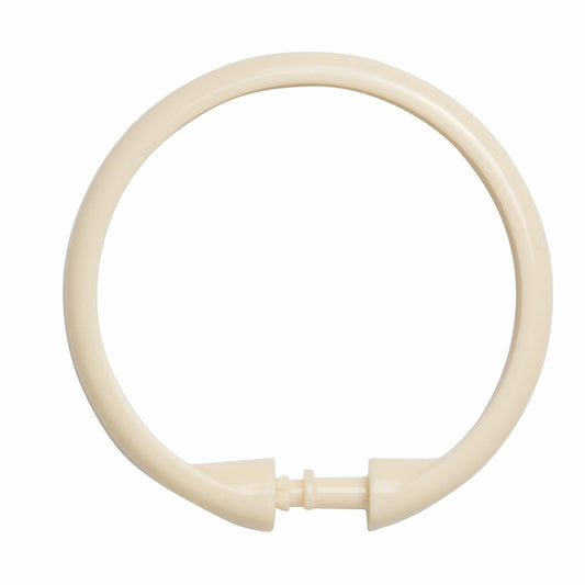 Set of 12 Cream Plastic Shower Curtain Rings