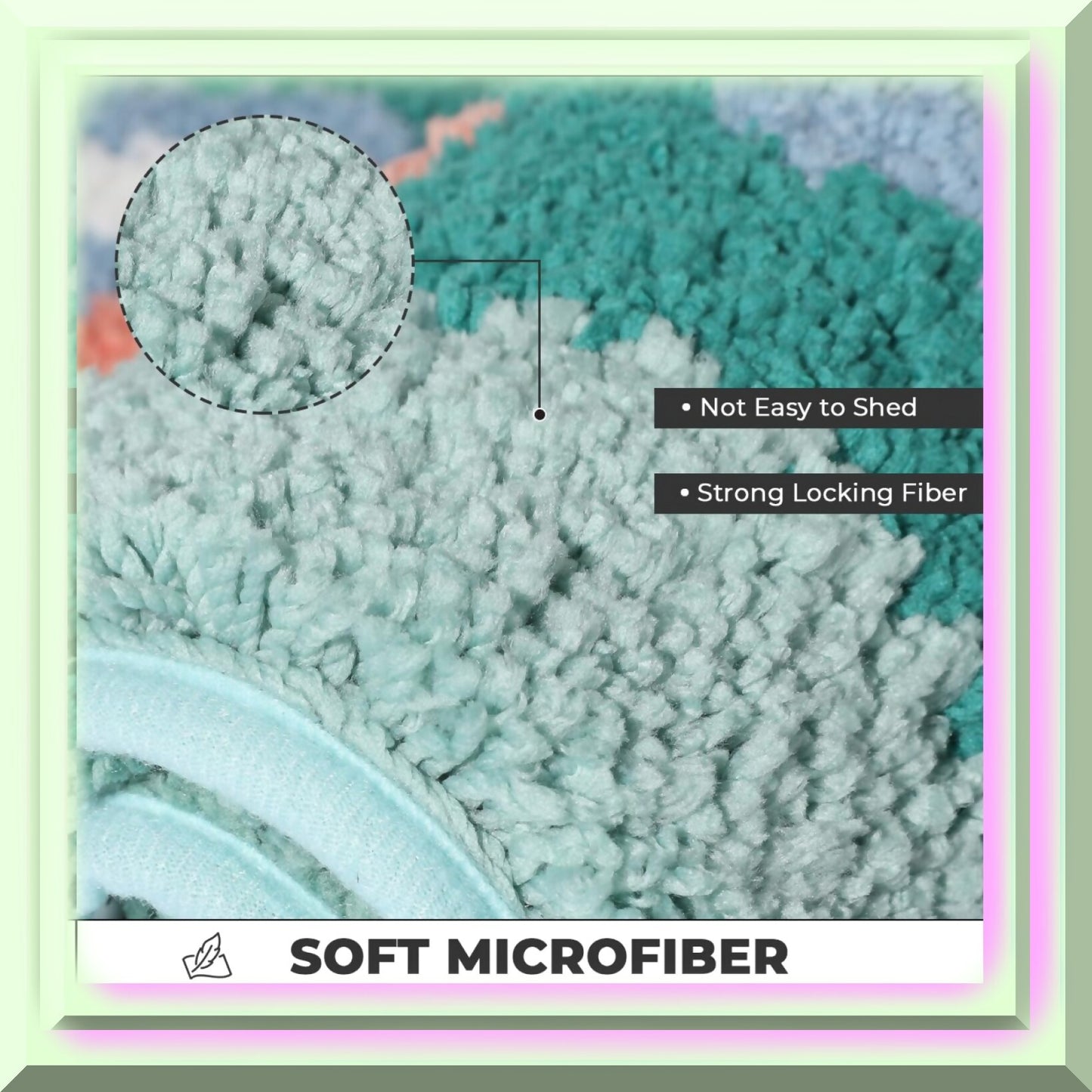 Flowers Extra Absorbent Microfiber Bath Rug 18"x27" Green