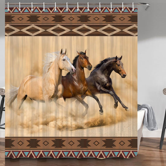 Western Desert Cowboys Shower Curtain 70x70in